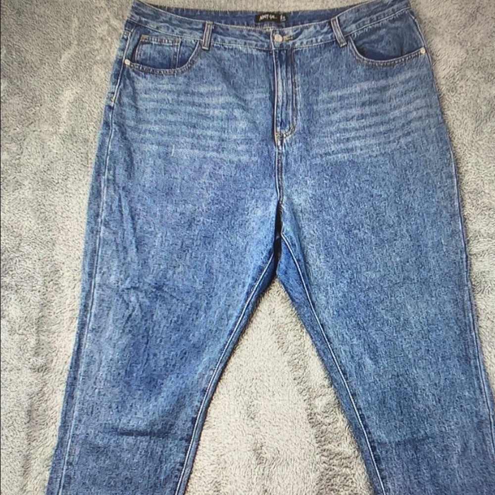 Nasty Gal Women's Straight Leg Jeans in Blue Denim